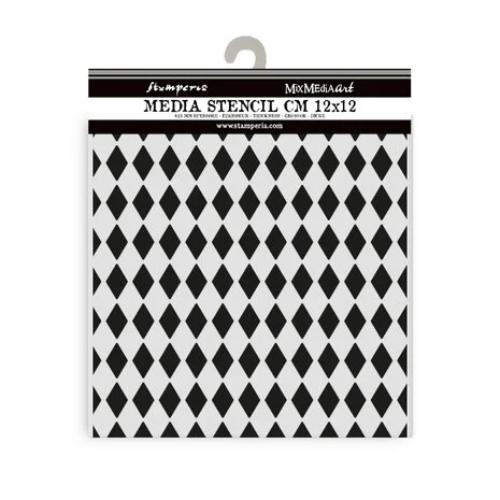 Stamperia - Alice in Christmas Thick Stencil 12x12cm Rhombus Pattern (KSTDS54)