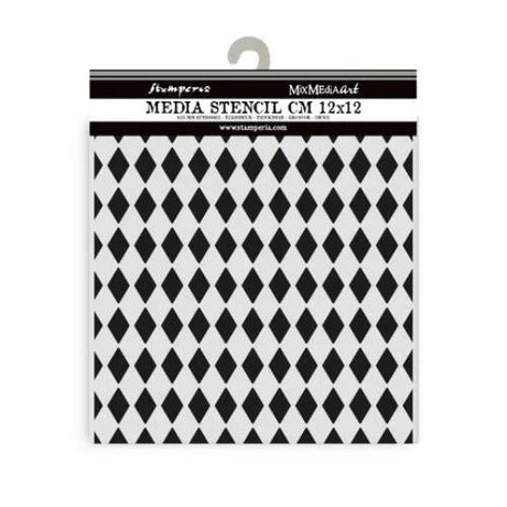 Stamperia - Alice in Christmas Thick Stencil 12x12cm Rhombus Pattern (KSTDS54)