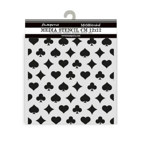 Stamperia - Alice in Christmas Thick Stencil 12x12cm Poker Cards (KSTDS55)