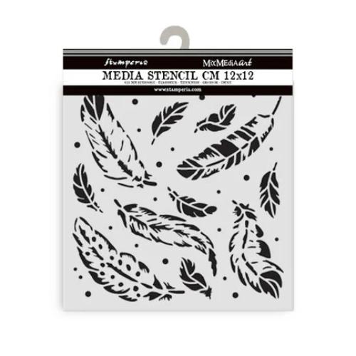 Stamperia Herbarium Silvae Thick Stencil 12x12cm Feather Pattern (KSTDS67)
