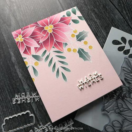 Concord & 9th - Winter Greenery Background Stamp (6 x 6), Stencil Pack (5 qty; 6 x 6) and Die Bundle - Postage as per Actual