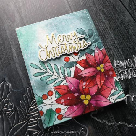 Concord & 9th - Winter Greenery Background Stamp (6 x 6), Stencil Pack (5 qty; 6 x 6) and Die Bundle - Postage as per Actual