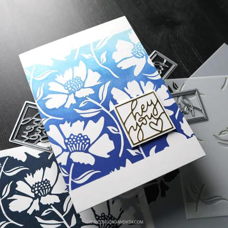 Concord & 9th - Aubrey Blooms Background Stamp (6 x 6) & Stencil Bundle - Postage as per Actual