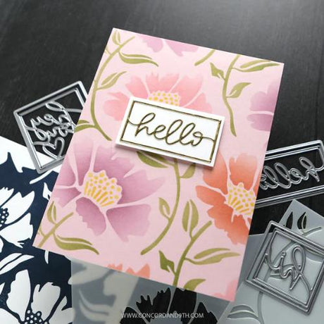 Concord & 9th - Aubrey Blooms Background Stamp (6 x 6) & Stencil Bundle - Postage as per Actual
