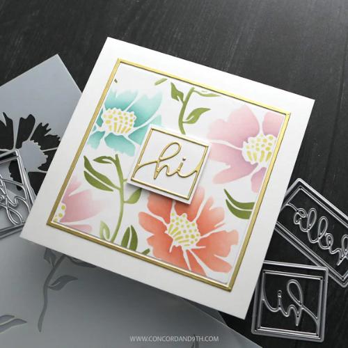 Concord & 9th - Aubrey Blooms Background Stamp (6 x 6) & Stencil Bundle - Postage as per Actual