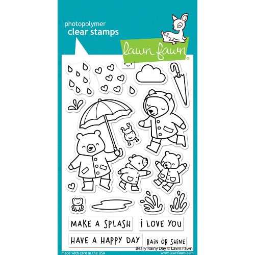 Lawn Fawn - Stamps - Beary Rainy Day