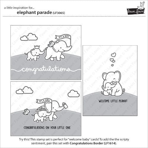 Lawn Fawn - Stamps - Elephant Parade