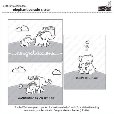 Lawn Fawn - Stamps - Elephant Parade