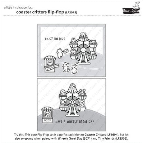 Lawn Fawn - Stamps - Coaster Critters Flip-Flop