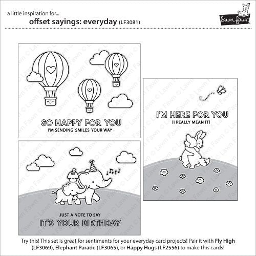 Lawn Fawn - Stamps - Offset Sayings: Everyday