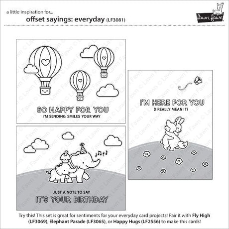 Lawn Fawn - Stamps - Offset Sayings: Everyday