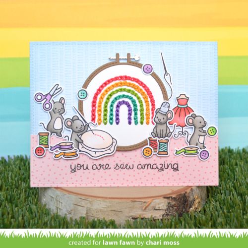 Lawn Fawn - Lawn Cuts - Embroidery Hoop Rainbow Add-On Die