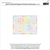 Lawn Fawn - Lawn Cuts - Giant Outlined Happy Birthday : Landscape Die