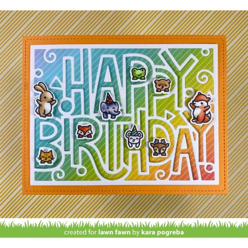 Lawn Fawn - Lawn Cuts - Giant Outlined Happy Birthday : Landscape Die