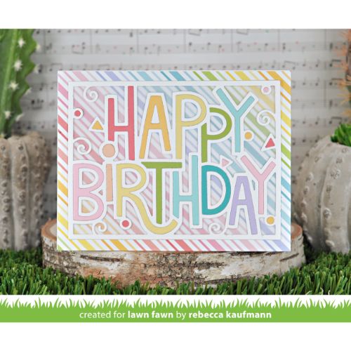 Lawn Fawn - Lawn Cuts - Giant Outlined Happy Birthday : Landscape Die