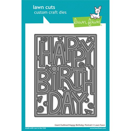 Lawn Fawn - Lawn Cuts - Giant Outlined Happy Birthday: Portrait Die