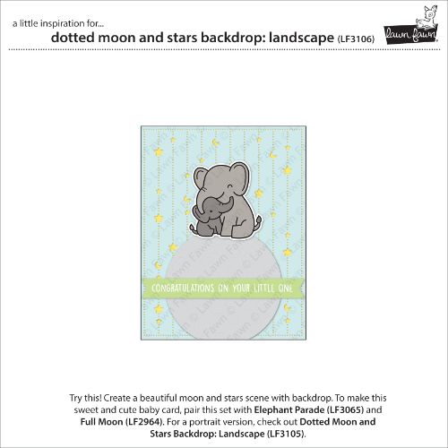 Lawn Fawn - Lawn Cuts - Dotted Moon and Stars Backdrop: Portrait Die