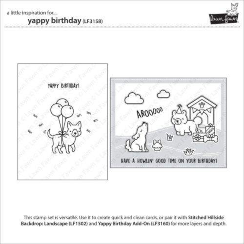 Lawn Fawn - Stamps - Yappy Birthday