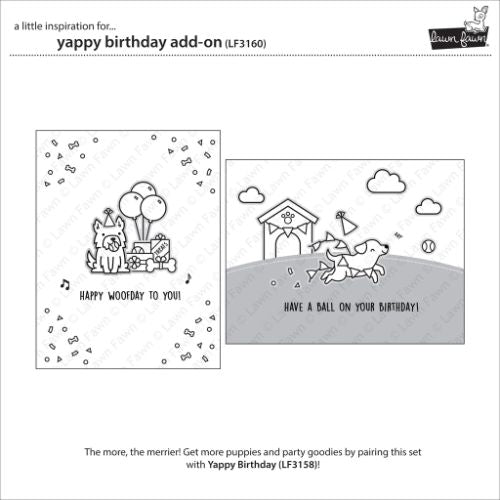 Lawn Fawn - Stamps - Yappy Birthday Add-on