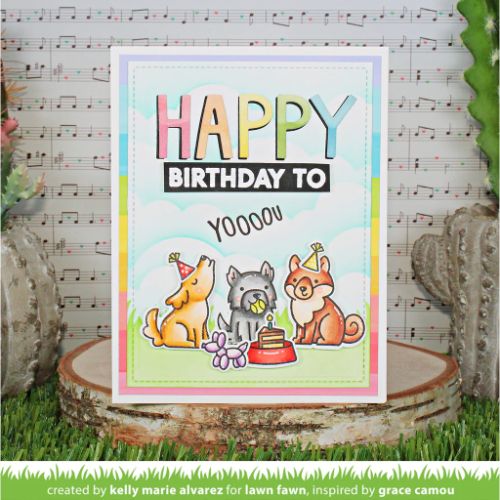 Lawn Fawn - Stamps - Yappy Birthday Add-on
