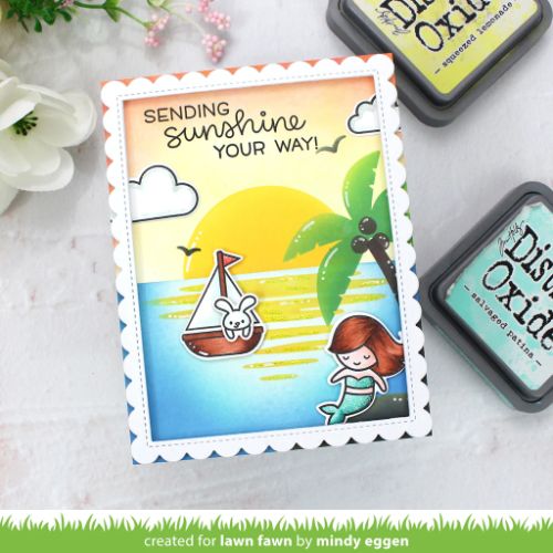 Lawn Fawn - Lawn Clippings - Beach Sunset Stencils