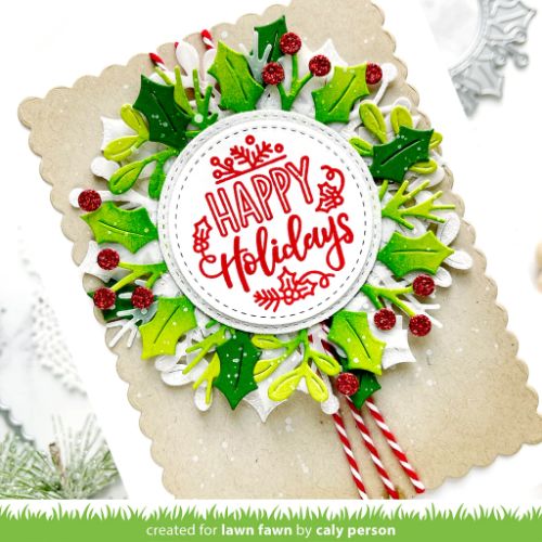 Lawn Fawn - Lawn Cuts - Magic Iris Holly Wreath Add-On Dies
