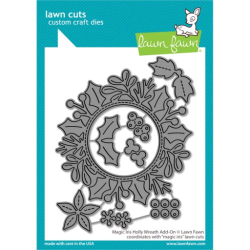 Lawn Fawn - Lawn Cuts - Magic Iris Holly Wreath Add-On Dies