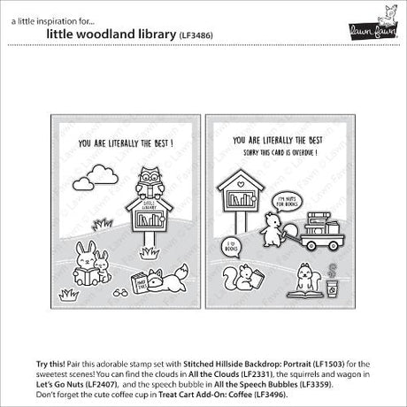 Lawn Fawn - Stamps - Little Woodland Library