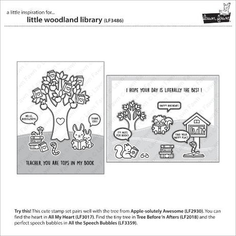 Lawn Fawn - Stamps - Little Woodland Library
