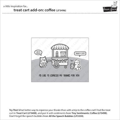 Lawn Fawn - Stamps - Treat Cart Add-On: Coffee
