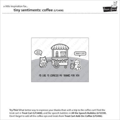 Lawn Fawn - Stamps - Tiny Sentiments: Coffee