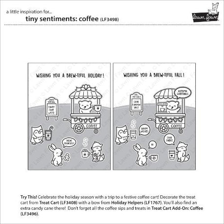 Lawn Fawn - Stamps - Tiny Sentiments: Coffee
