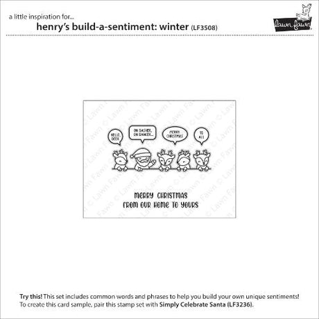 Lawn Fawn - Stamps - Henry s Build-A-Sentiment: Winter