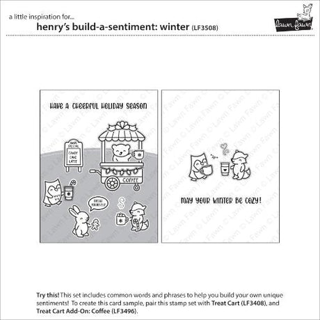 Lawn Fawn - Stamps - Henry s Build-A-Sentiment: Winter