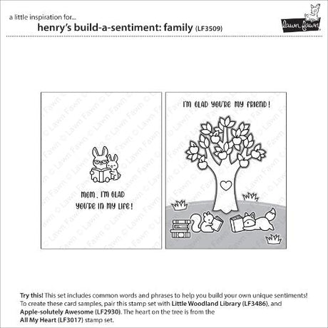 Lawn Fawn - Stamps - Henry s Build-A-Sentiment: Family