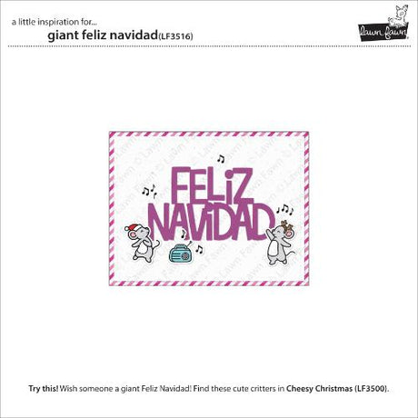 Lawn Fawn - Lawn Cuts - Giant Feliz Navidad Die