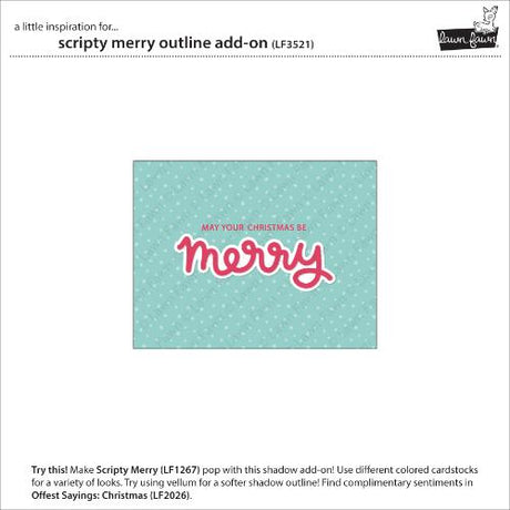 Lawn Fawn - Lawn Cuts - Scripty Merry Outline Add-On Die