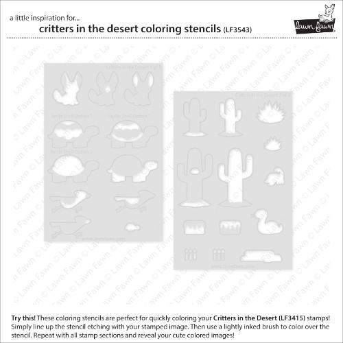 Lawn Fawn - Lawn Clippings - Critters in the Desert Coloring Stencils