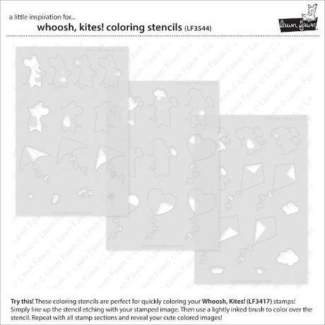 Lawn Fawn - Lawn Clippings - Whoosh, Kites! Coloring Stencils