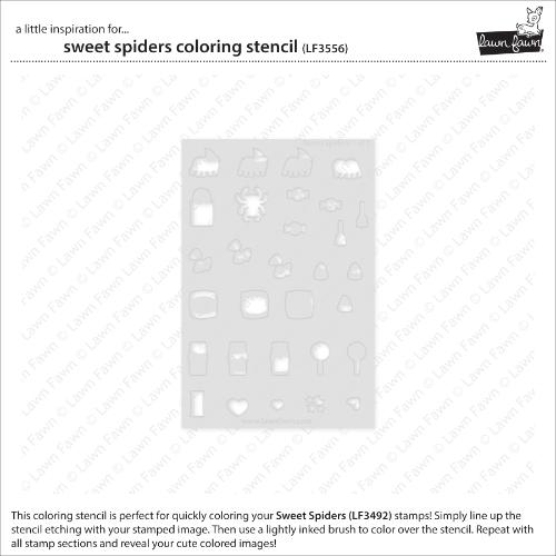 Lawn Fawn - Lawn Clippings - Sweet Spiders Coloring Stencil