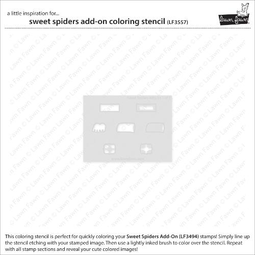 Lawn Fawn - Lawn Clippings - Sweet Spiders Add-On Coloring Stencil