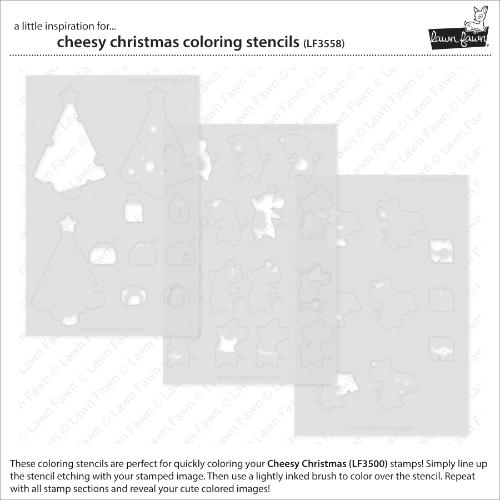 Lawn Fawn - Lawn Clippings - Cheesy Christmas Coloring Stencils