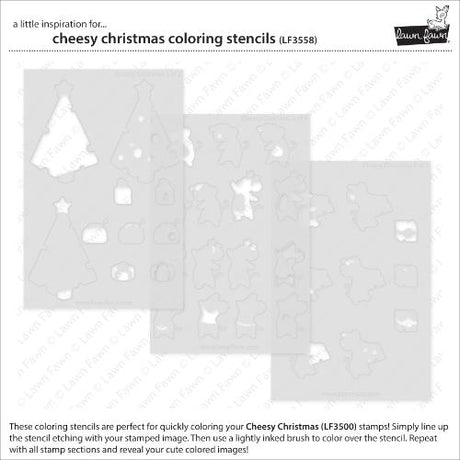 Lawn Fawn - Lawn Clippings - Cheesy Christmas Coloring Stencils