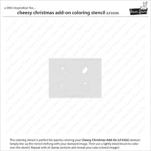 Lawn Fawn - Lawn Clippings - Cheesy Christmas Add-On Coloring Stencil