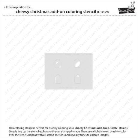Lawn Fawn - Lawn Clippings - Cheesy Christmas Add-On Coloring Stencil