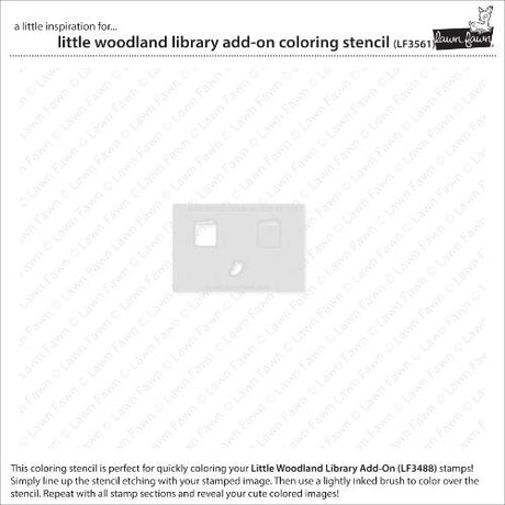 Lawn Fawn - Lawn Clippings - Little Woodland Library Add-On Coloring Stencil