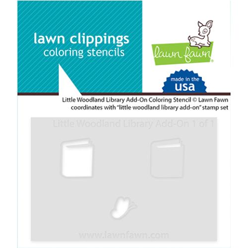 Lawn Fawn - Lawn Clippings - Little Woodland Library Add-On Coloring Stencil