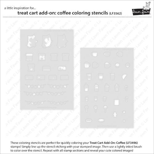 Lawn Fawn - Lawn Clippings - Treat Cart Add-On: Coffee Coloring Stencils