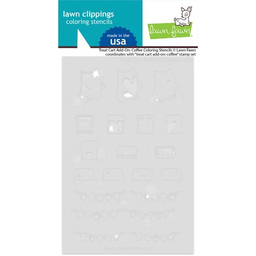 Lawn Fawn - Lawn Clippings - Treat Cart Add-On: Coffee Coloring Stencils