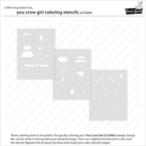 Lawn Fawn - Lawn Clippings - You Crow Girl Coloring Stencils